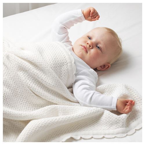 IKEA - GULSPARV, baby blanket, white, 70x90 cm