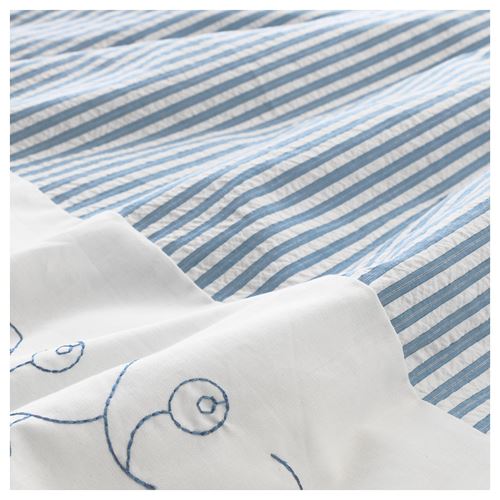 IKEA - GULSPARV, quilt cover/pillowcase for cot, striped-blue, 110x125/35x55 cm