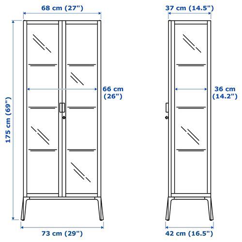 IKEA - MILSBO, vitrin, beyaz, 73x175 cm