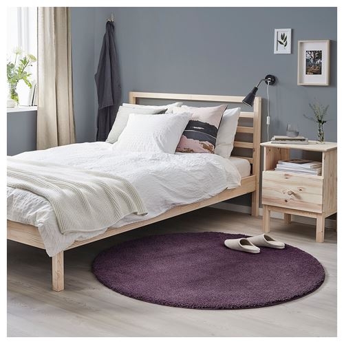 IKEA - STOENSE, yuvarlak halı, mor, 130 cm