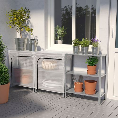 IKEA - HYLLIS, outdoor shelving unit, transparent, 180x27x74 cm