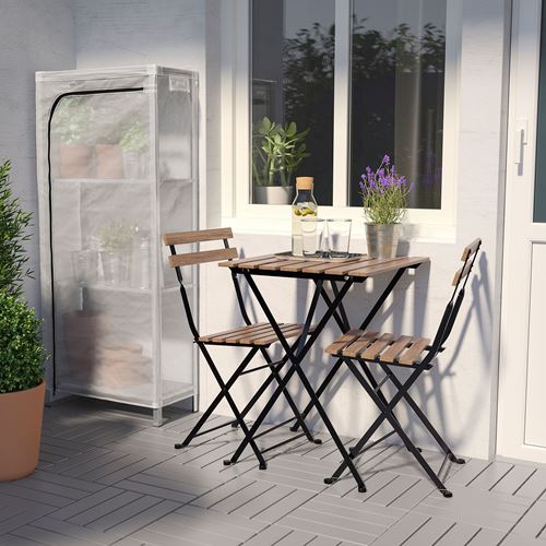 IKEA - HYLLIS, outdoor shelving unit, transparent covered, 60x27x140 cm