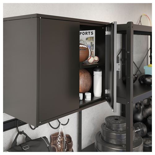 IKEA - BROR, cabinet with door, black, 76x40x66 cm