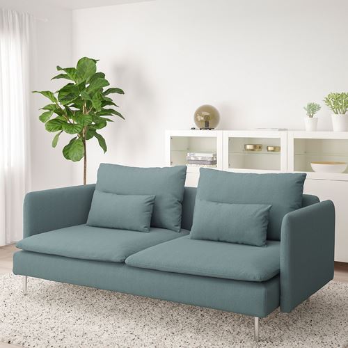 IKEA - SÖDERHAMN, 3-seat sofa, finnsta turquoise