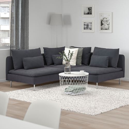 IKEA - SÖDERHAMN, köşe kanepe, samsta koyu gri