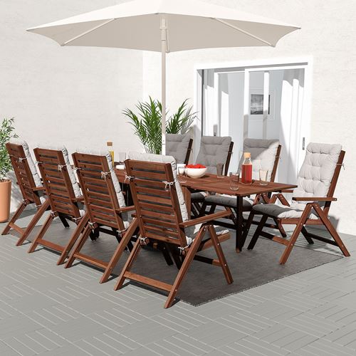 IKEA - APPLARÖ, kanatlı yemek masası, kahverengi, 140/200/260x78 cm