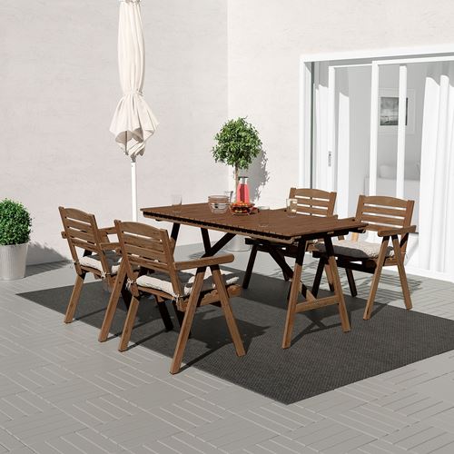 IKEA - FALHOLMEN, dining table and chairs, light brown