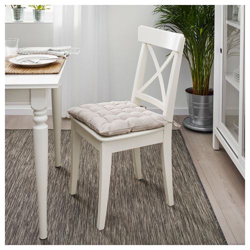 IKEA - VIPPART, chair pad, beige, 38x38x6.5 cm