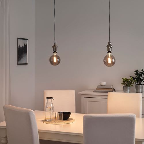 IKEA - ROLLSBO, LED ampul E27, gri şeffaf cam, 200 lm