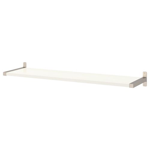 IKEA - BERGSHULT/GRANHULT, wall shelf, white/nickel-plated, 120x30 cm