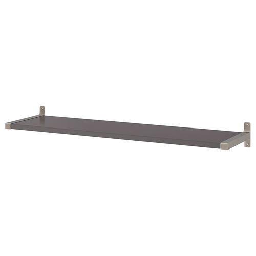 IKEA - BERGSHULT/GRANHULT, wall shelf, dark grey/nickel-plated, 120x30 cm