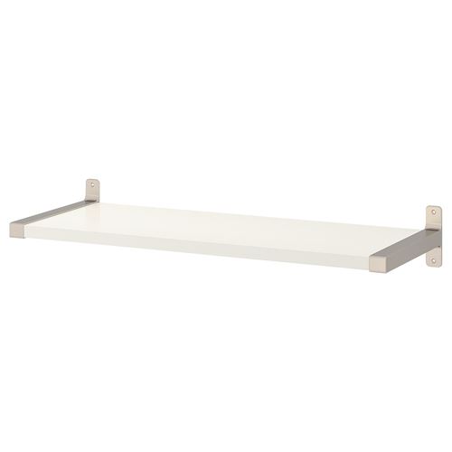 IKEA - BERGSHULT/GRANHULT, wall shelf, white/nickel-plated, 80x30 cm