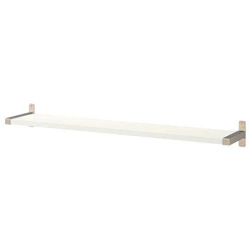 IKEA - BERGSHULT/GRANHULT, wall shelf, white/nickel-plated, 120x20 cm