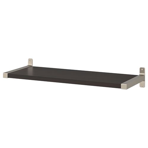 IKEA - BERGSHULT/GRANHULT, wall shelf, black-brown/nickel-plated, 80x30 cm