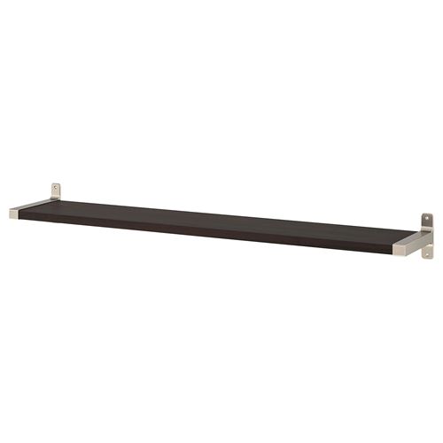 IKEA - BERGSHULT/GRANHULT, wall shelf, black-brown/nickel-plated, 120x20 cm