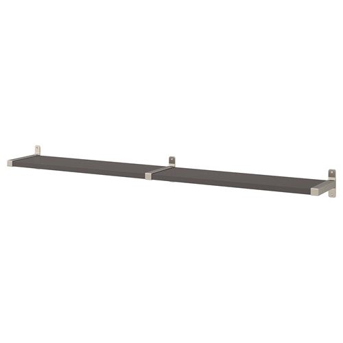 IKEA - BERGSHULT/GRANHULT, wall shelf, nickel-plated/dark grey, 160x20 cm