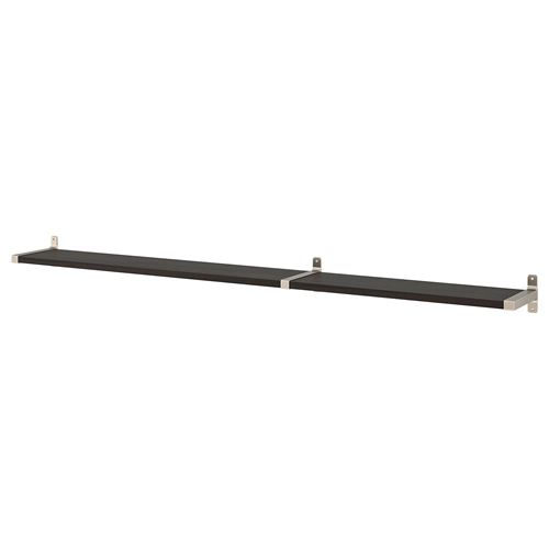 IKEA - BERGSHULT/GRANHULT, wall shelf, black-brown/nickel-plated, 200x20 cm