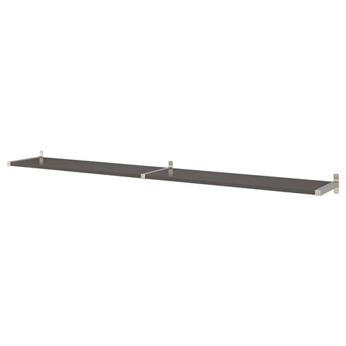 IKEA - BERGSHULT/GRANHULT, wall shelf, dark grey/nickel-plated, 240x30 cm