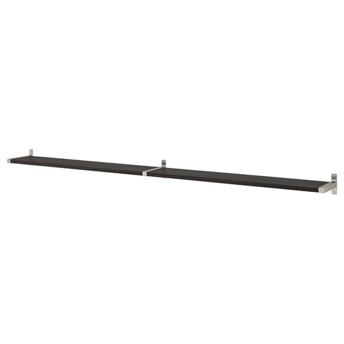 IKEA - BERGSHULT/GRANHULT, wall shelf, black-brown/nickel-plated, 240x20 cm