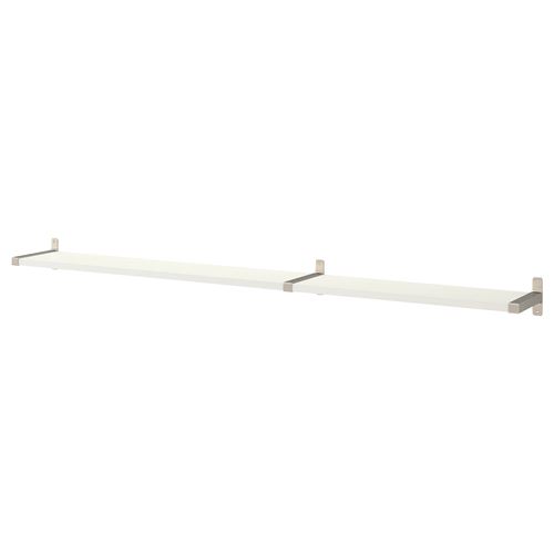 IKEA - BERGSHULT/GRANHULT, wall shelf, white/nickel-plated, 200x20 cm