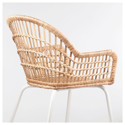 IKEA - NILSOVE, rattan chair, rattan/white