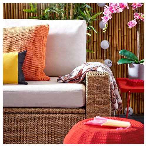 IKEA - SOLLERÖN, 2-seat garden sofa, brown, 161 cm