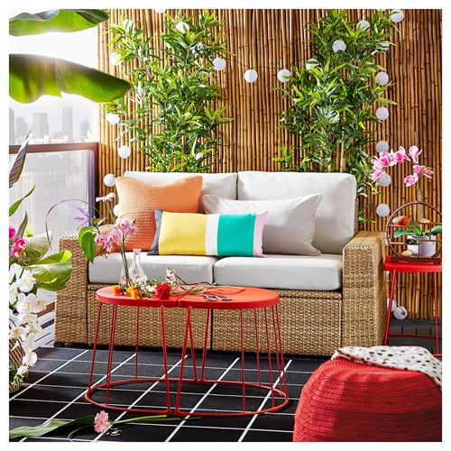 IKEA - SOLLERÖN, 2-seat garden sofa, brown, 161 cm