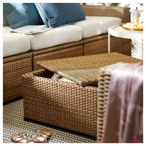 SOLLERÖN brown 223x82x88 cm 3-seat garden sofa - 29252484 | IKEA