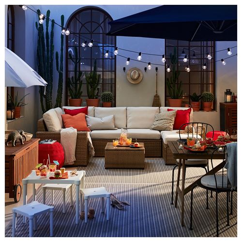 IKEA - SOLLERÖN, garden corner sofa set and footstool, brown