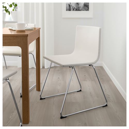 IKEA - BERNHARD, döşemeli sandalye, krom kaplama-mjuk beyaz