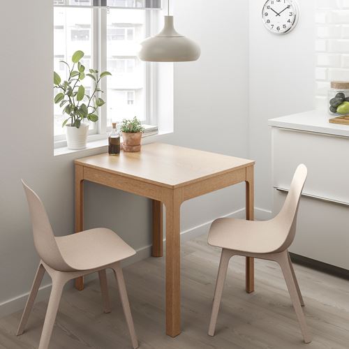 IKEA - EKEDALEN/ODGER, kitchen table set, oak-white beige, 2 chairs