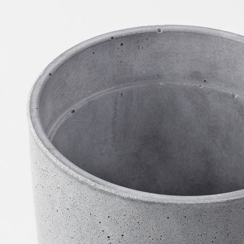 IKEA - BOYSENBAR, concrete plant pot, light grey, 12 cm