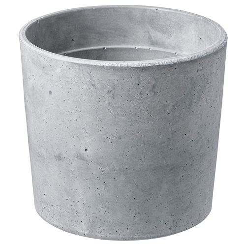 IKEA - BOYSENBAR, concrete plant pot, light grey, 12 cm