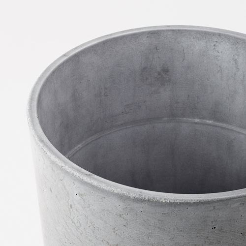 IKEA - BOYSENBAR, concrete plant pot, light grey, 19 cm