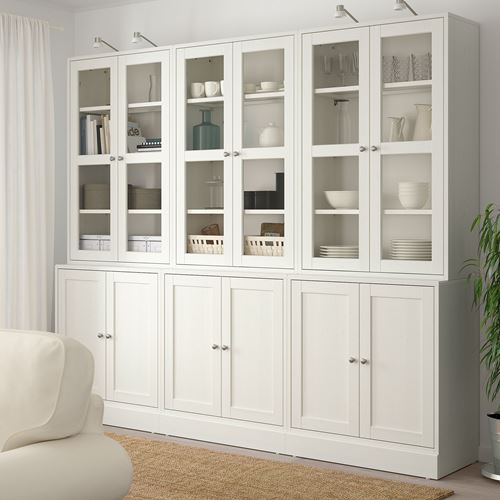 IKEA - HAVSTA, glass-door cabinet, white, 243x47x212 cm
