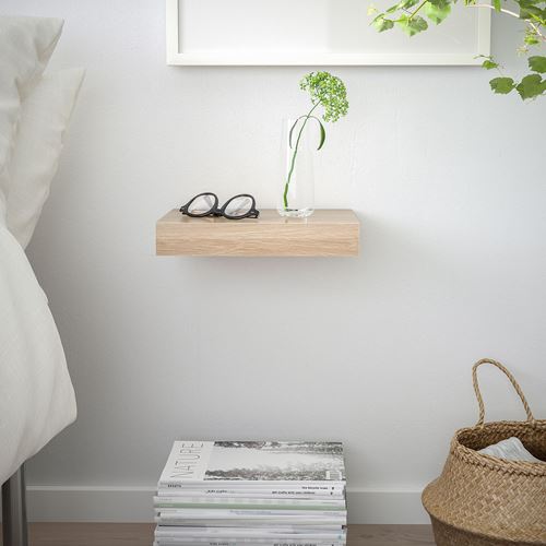 IKEA - LACK, wall shelf without leg, white stained oak effect, 30x26 cm