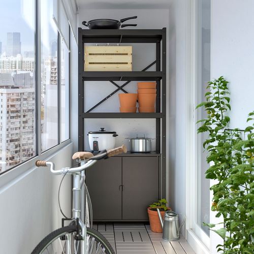 IKEA - BROR, shelving unit, black, 85x40x190 cm