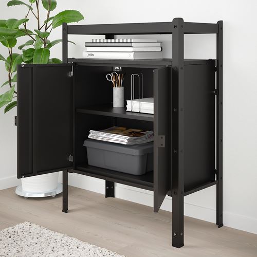 IKEA - BROR, shelving unit, black, 85x40x110 cm