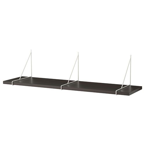 IKEA - BERGSHULT/PERSHULT, wall shelf, black-brown-white, 120x30 cm