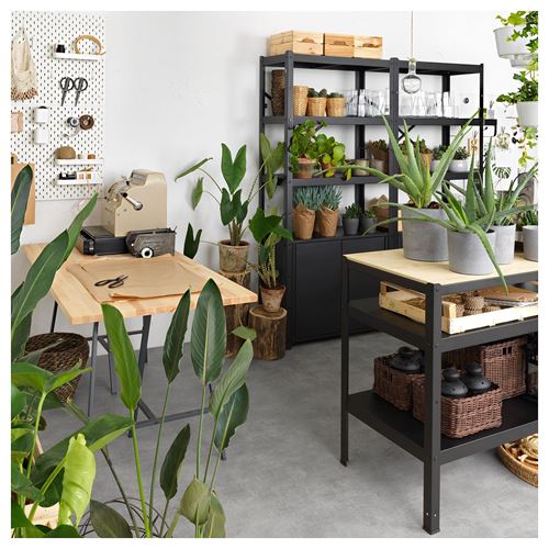 IKEA - BROR, shelving unit, black, 170x40x190 cm