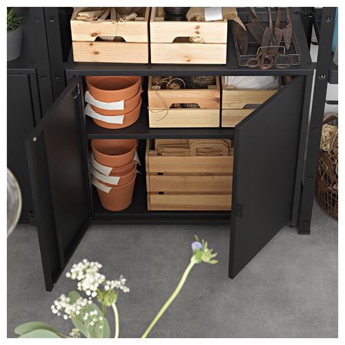 IKEA - BROR, cabinet with door, black, 76x40x66 cm