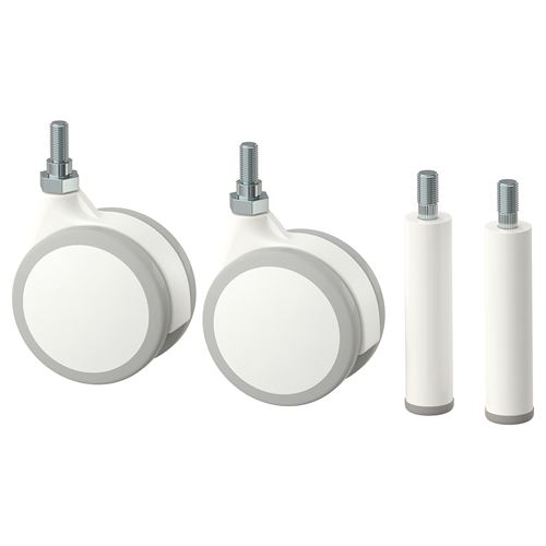 IKEA - JONAXEL, leg and castor set, white