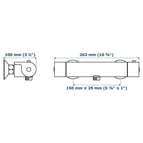 IKEA - VALLAMOSSE, bathroom tap, chrome-plated, 150 mm