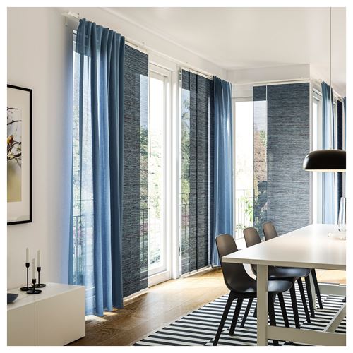 IKEA - VIDGA, perde çubuğu seti ve 3'lü ray, beyaz, 120-210 cm