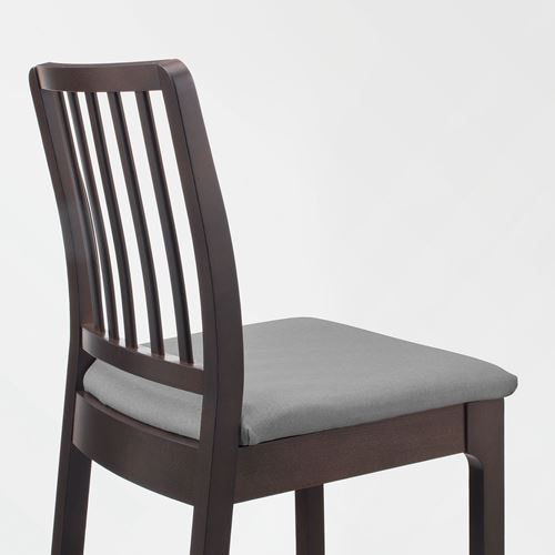 IKEA - EKEDALEN, bar sandalyesi, koyu kahve-Orrsta açık gri, 75 cm