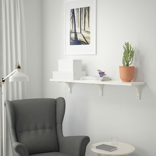 IKEA - BERGSHULT/RAMSHULT, wall shelf, white, 120x30 cm