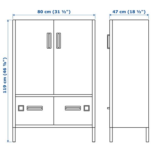 IKEA - IDASEN, ofis dolabı, koyu gri, 80x47x119 cm