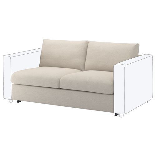 IKEA - VIMLE, cover for 2-seat sofa-bed section, Gunnared beige