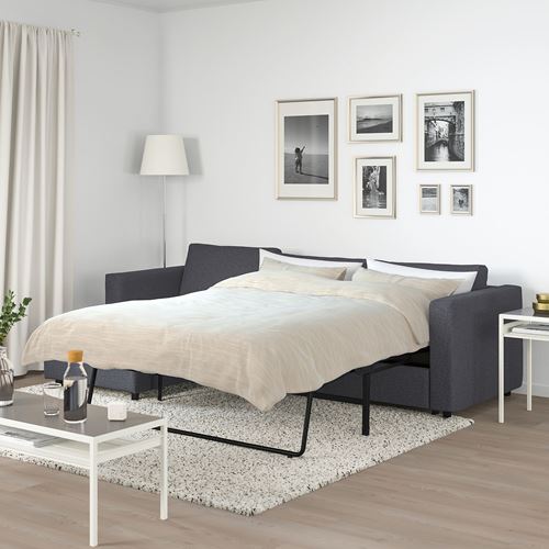 IKEA - VIMLE, corner sofa-bed with storage, Gunnared medium grey