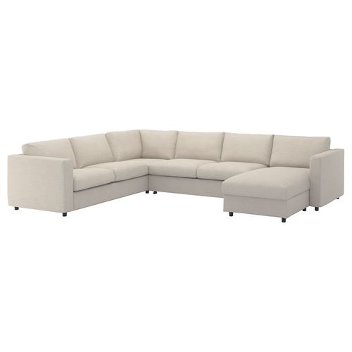 IKEA - VIMLE, 4-seat corner sofa bed and chaise longue, Gunnared beige